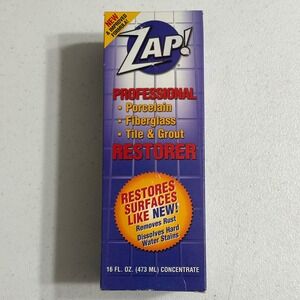 Zap! Professional Porcelain Fiberglass Tile & Grout Restorer Maintainer NEW 16oz